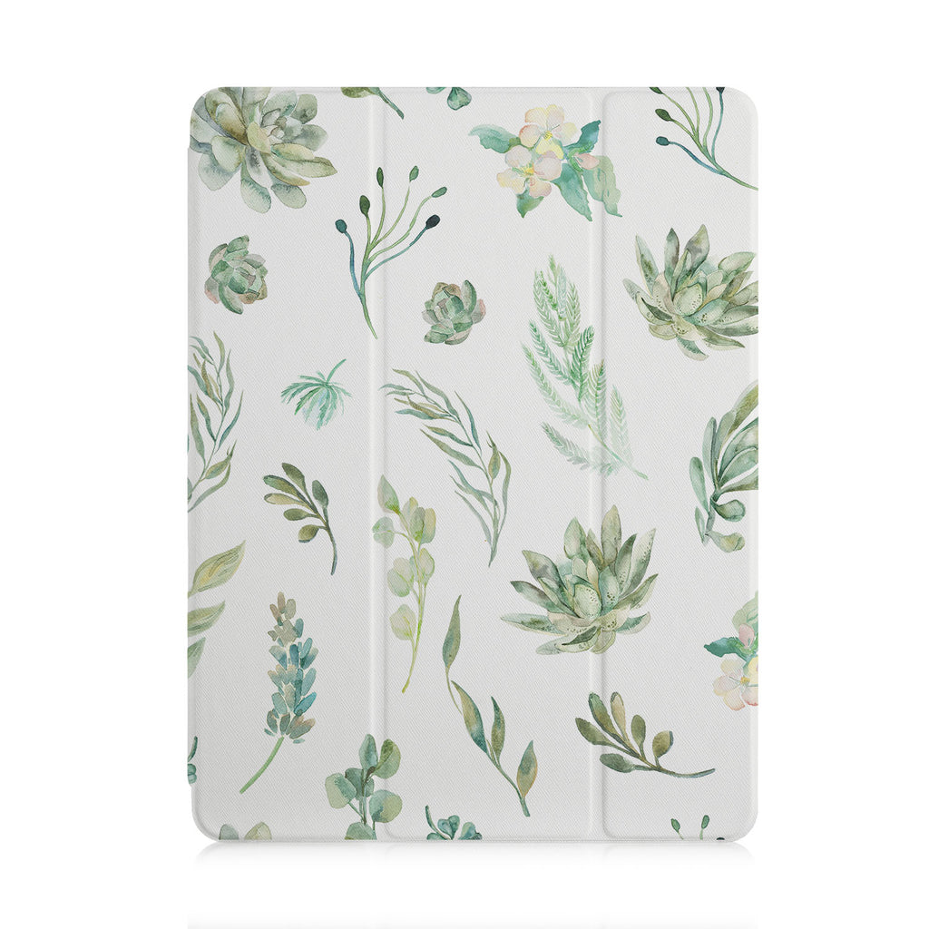 front and back view of personalized iPad case with pencil holder and 04 design