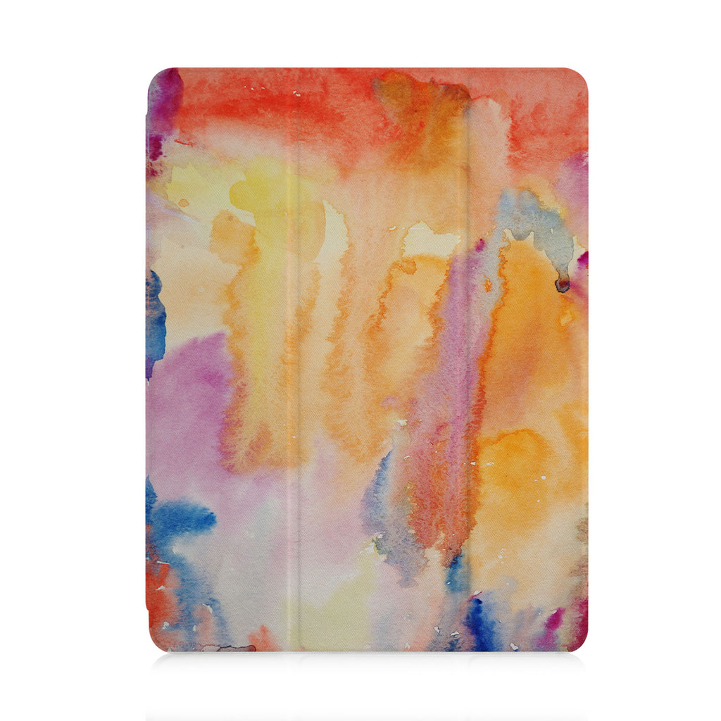 front and back view of personalized iPad case with pencil holder and 01 design