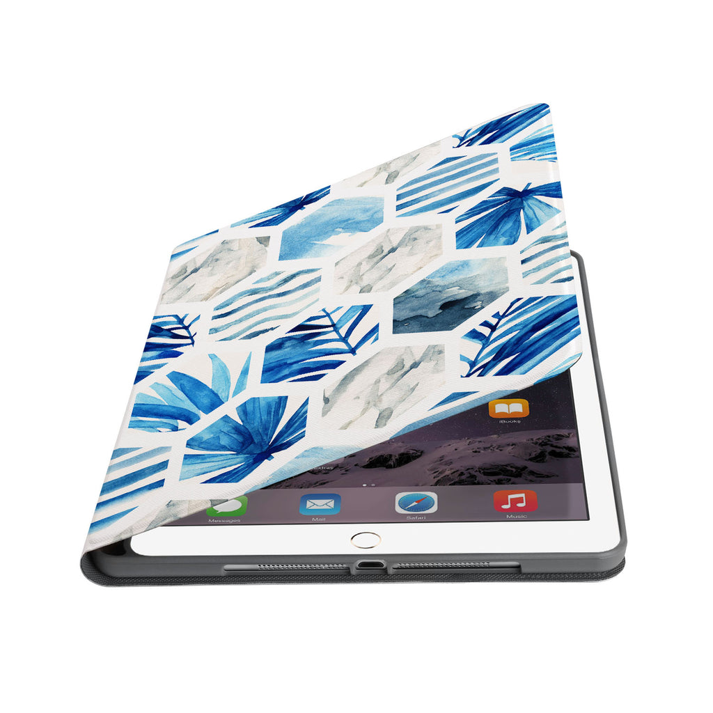 Auto wake and sleep function of the personalized iPad folio case with Geometric Flower design