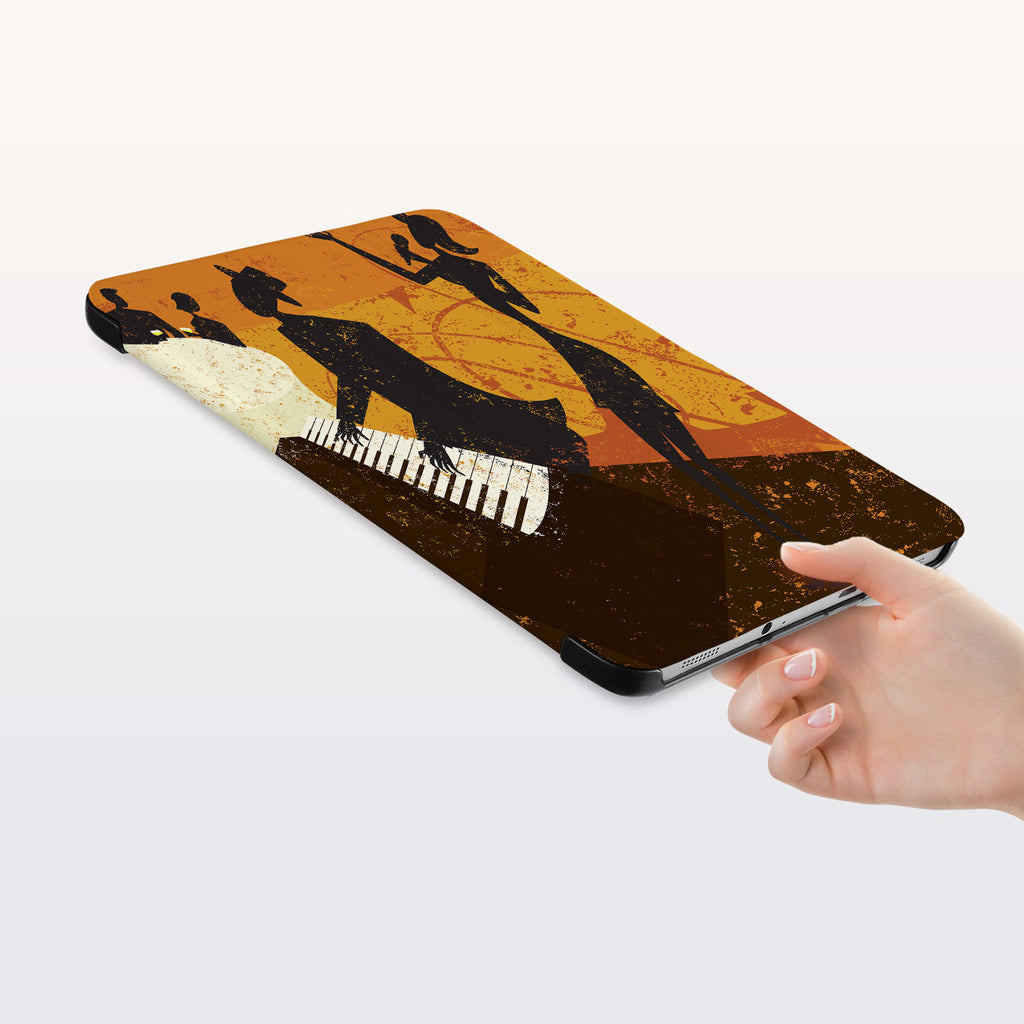 a hand is holding the Personalized Samsung Galaxy Tab Case with Music design