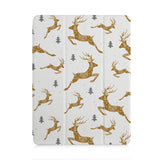 front and back view of personalized iPad case with pencil holder and Christmas design