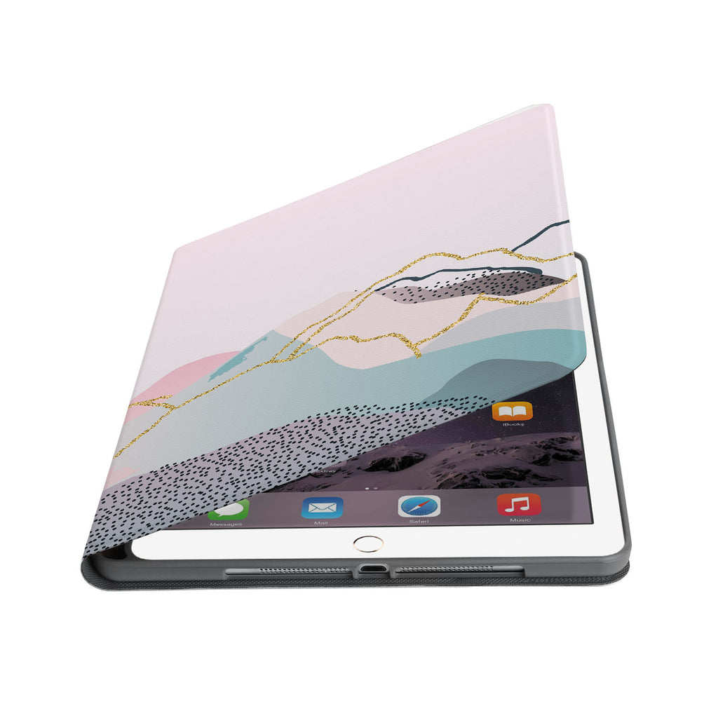 Auto wake and sleep function of the personalized iPad folio case with Marble Art design