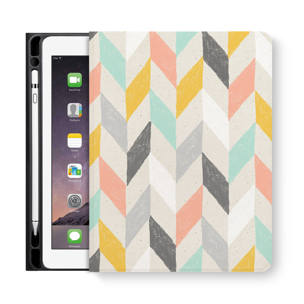 frontview of personalized iPad folio case with 6 design