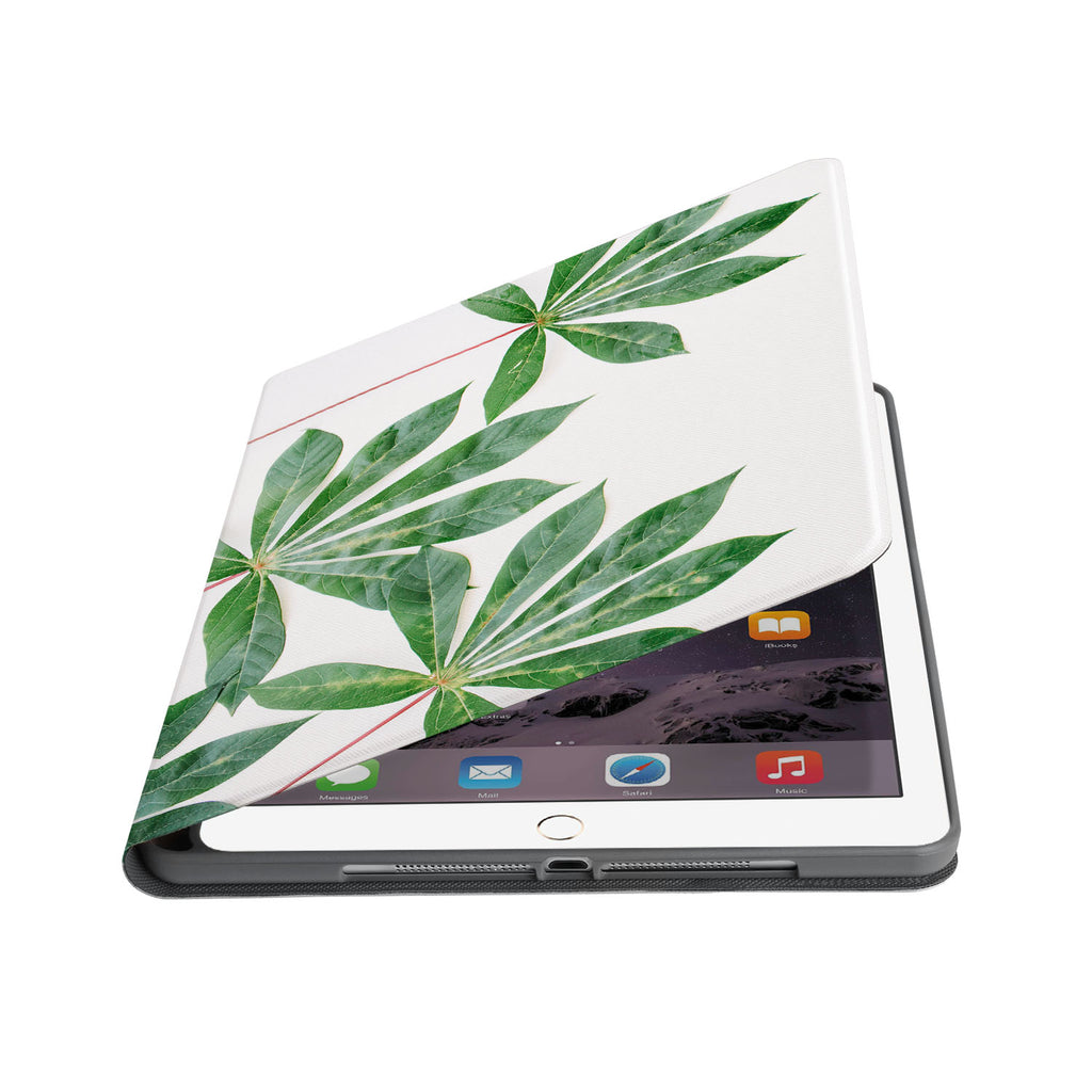 Auto wake and sleep function of the personalized iPad folio case with Flat Flower design