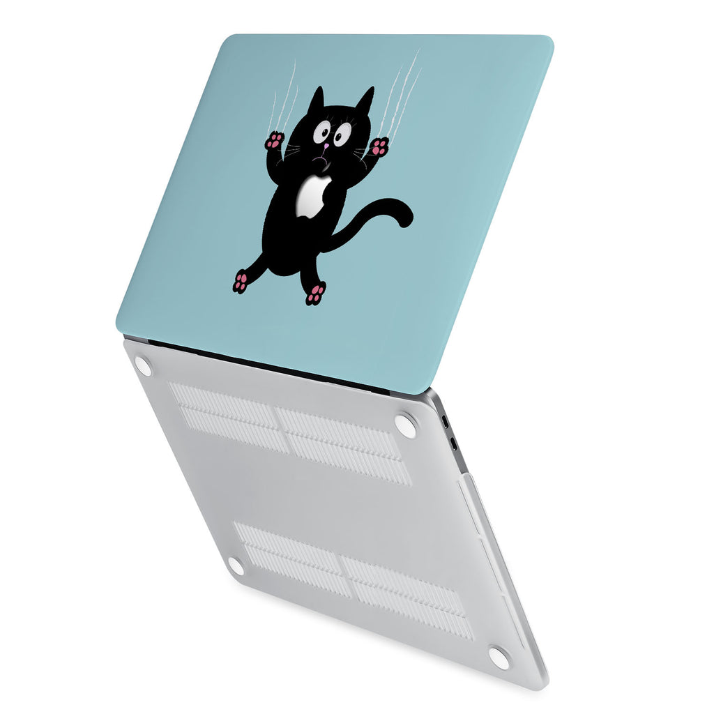 hardshell case with Cat Kitty design has rubberized feet that keeps your MacBook from sliding on smooth surfaces