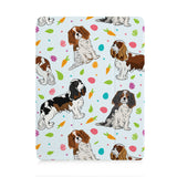 front view of personalized iPad case with pencil holder and Lovely Dog design