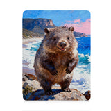 front view of personalized iPad case with pencil holder and Australia Wild Animal design