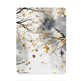 front view of personalized iPad case with pencil holder and Flower Painting design