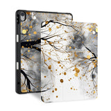 front and back view of personalized iPad case with pencil holder and Flower Painting design