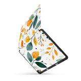 personalized iPad case with pencil holder and Leaves design