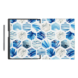 Vista Case reMarkable Folio case with Geometric Flower Design has an integrated holder for pen marker  so you never have to leave your extra tech behind. - swap