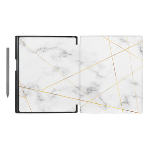Vista Case reMarkable Folio case with Marble 2020 Design has an integrated holder for pen marker  so you never have to leave your extra tech behind. - swap