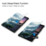 It automatically wakes your iPad when opened and sends it to sleep when closed with Nature Beauty design