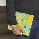 A business man holds Personalized VistaCase reMarkable Pen Holder Case with Fruit design