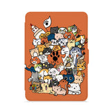 front view of personalized kindle paperwhite case with Cute Cats design