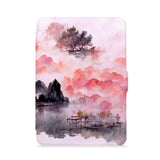 front view of personalized kindle paperwhite case with Watercolor View design