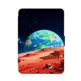 front view of personalized kindle paperwhite case with Universe design