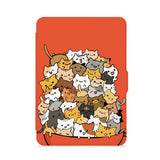 front view of personalized kindle paperwhite case with Cute Cats design