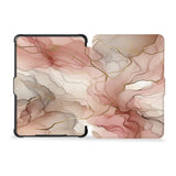 the whole front and back view of personalized kindle case paperwhite case with Marble design