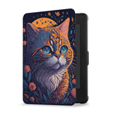 kindle foilo case with Cute Cat design, Opens and closes just like a book to wake your Kindle or put it to sleep - swap