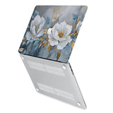 hardshell case with Flower Art design has rubberized feet that keeps your MacBook from sliding on smooth surfaces