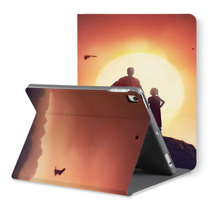 The back view of personalized iPad folio case with Father Day design - swap