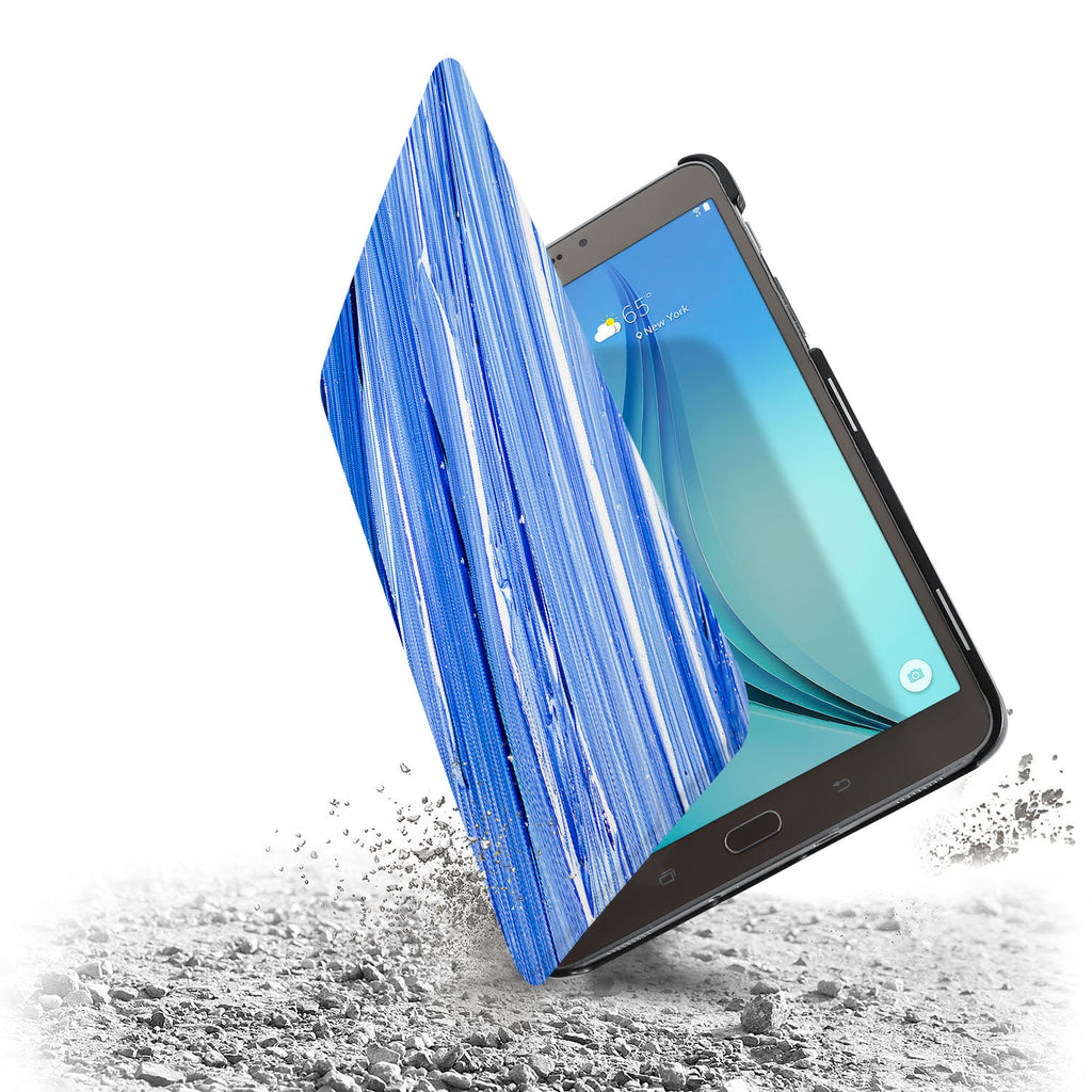the drop protection feature of Personalized Samsung Galaxy Tab Case with Futuristic design