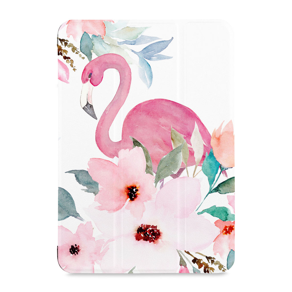 the front view of Personalized Samsung Galaxy Tab Case with Flamingo design
