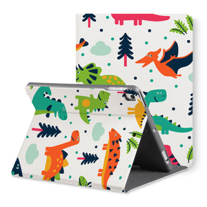 The back view of personalized iPad folio case with Dinosaur design - swap