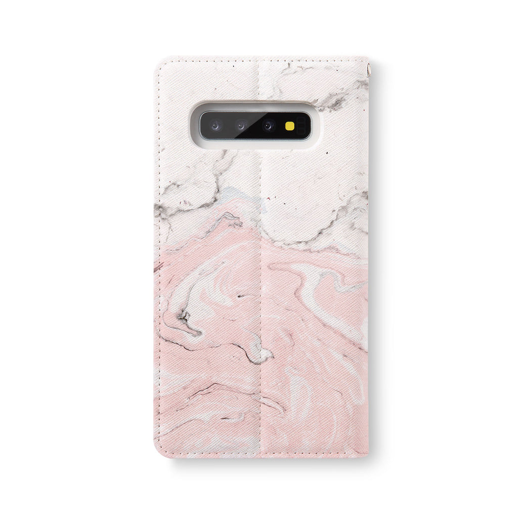 Back Side of Personalized Samsung Galaxy Wallet Case with Marble design - swap
