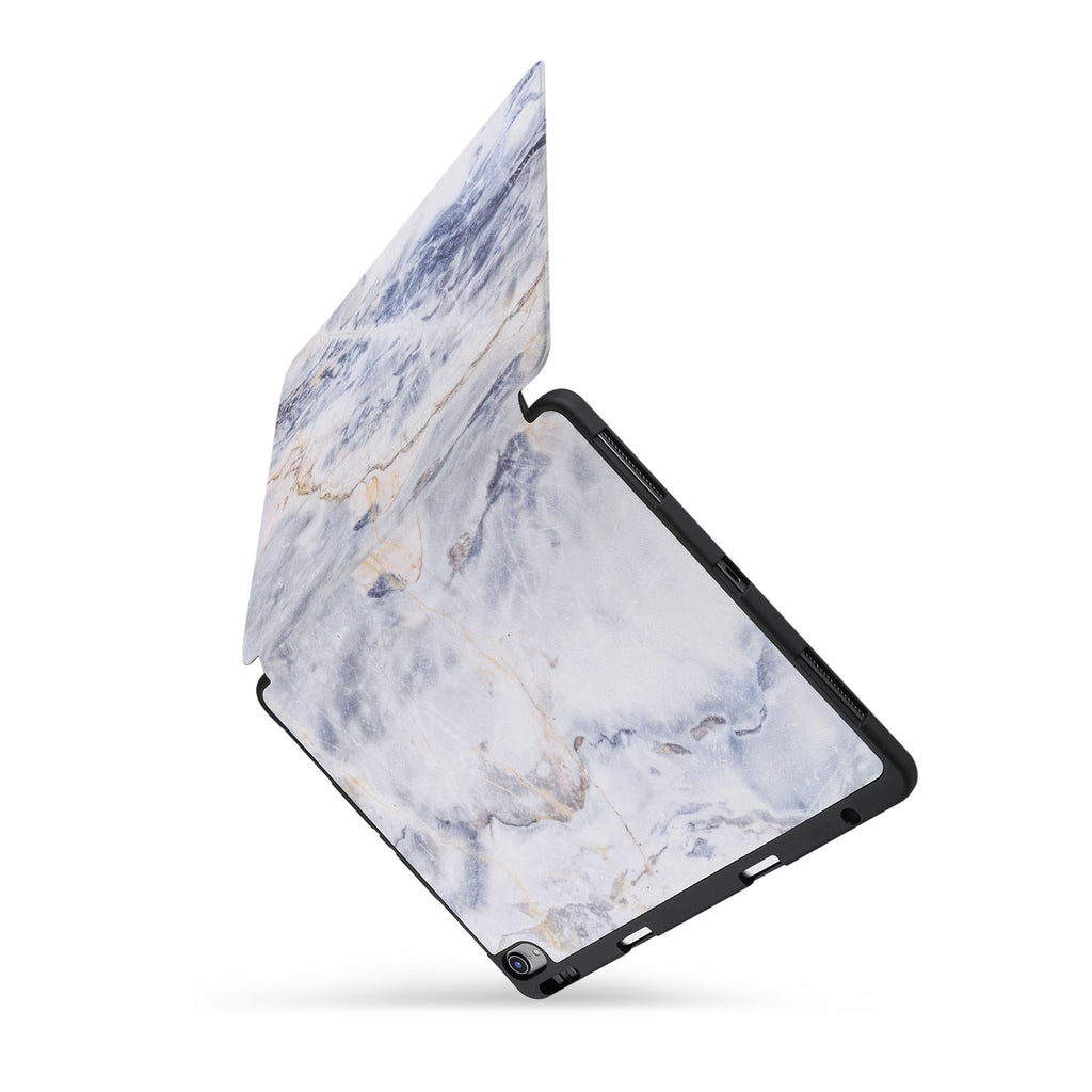 personalized iPad case with pencil holder and Marble design