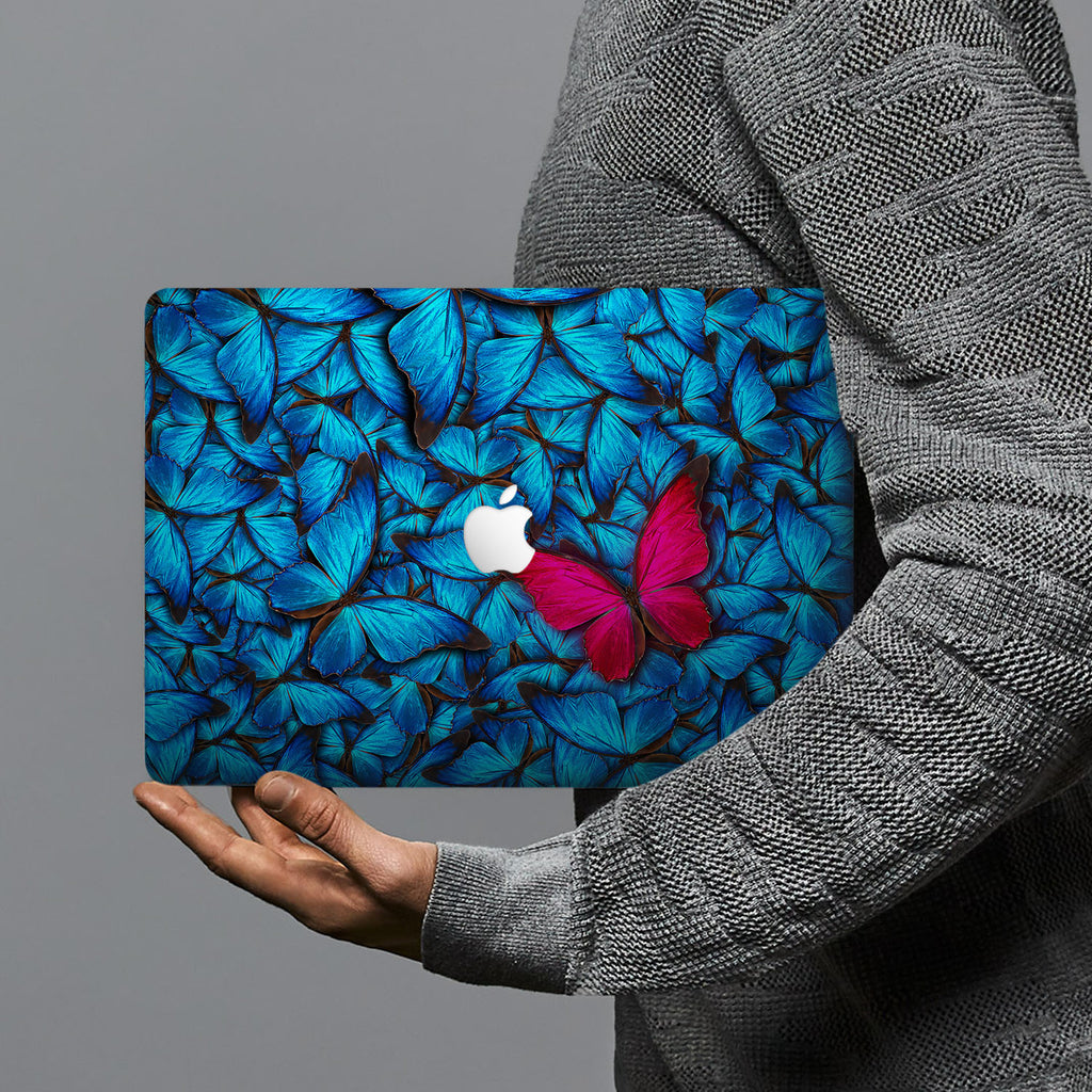 hardshell case with Butterfly design combines a sleek hardshell design with vibrant colors for stylish protection against scratches, dents, and bumps for your Macbook