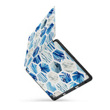 personalized iPad case with pencil holder and Geometric Flower design