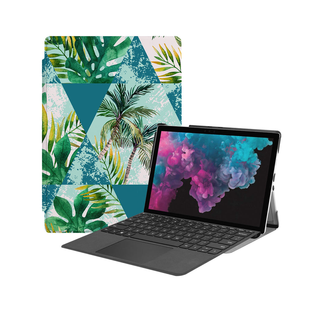 the Hero Image of Personalized Microsoft Surface Pro and Go Case with Tropical Leaves design
