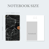 
midori style traveler's notebook with moody marble design in notebook size 220mm x 125mm