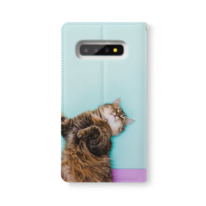 Back Side of Personalized Samsung Galaxy Wallet Case with Cat design - swap