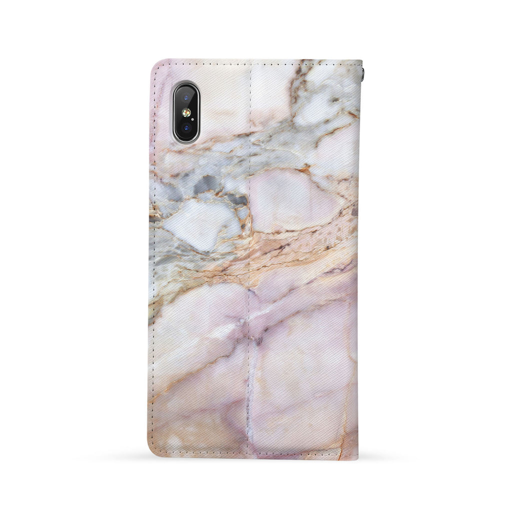 Back Side of Personalized iPhone Wallet Case with Marble 2 design - swap