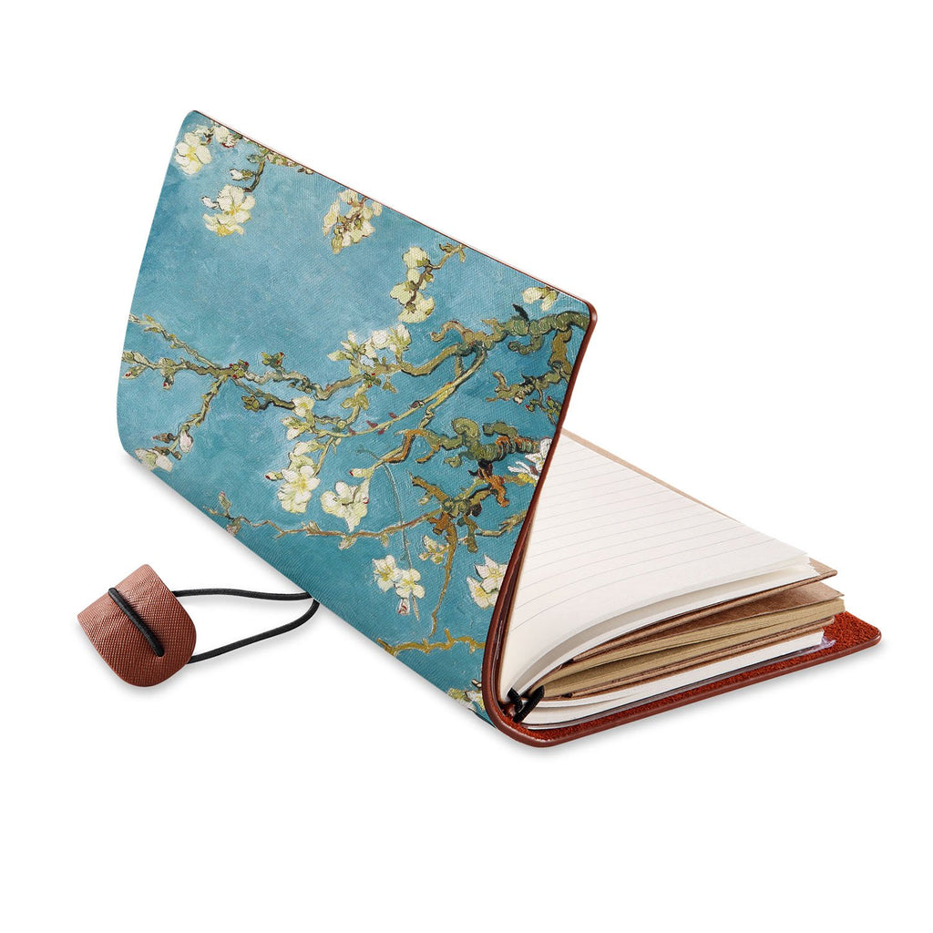 opened view of midori style traveler's notebook with Oil Painting design