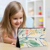 Enjoy the videos or books on a movie stand mode with the personalized iPad folio case with Pink Flower design