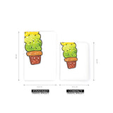 comparison of two sizes of personalized RFID blocking passport travel wallet with Plants design