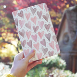 a girl holding personalized RFID blocking passport travel wallet with Love design