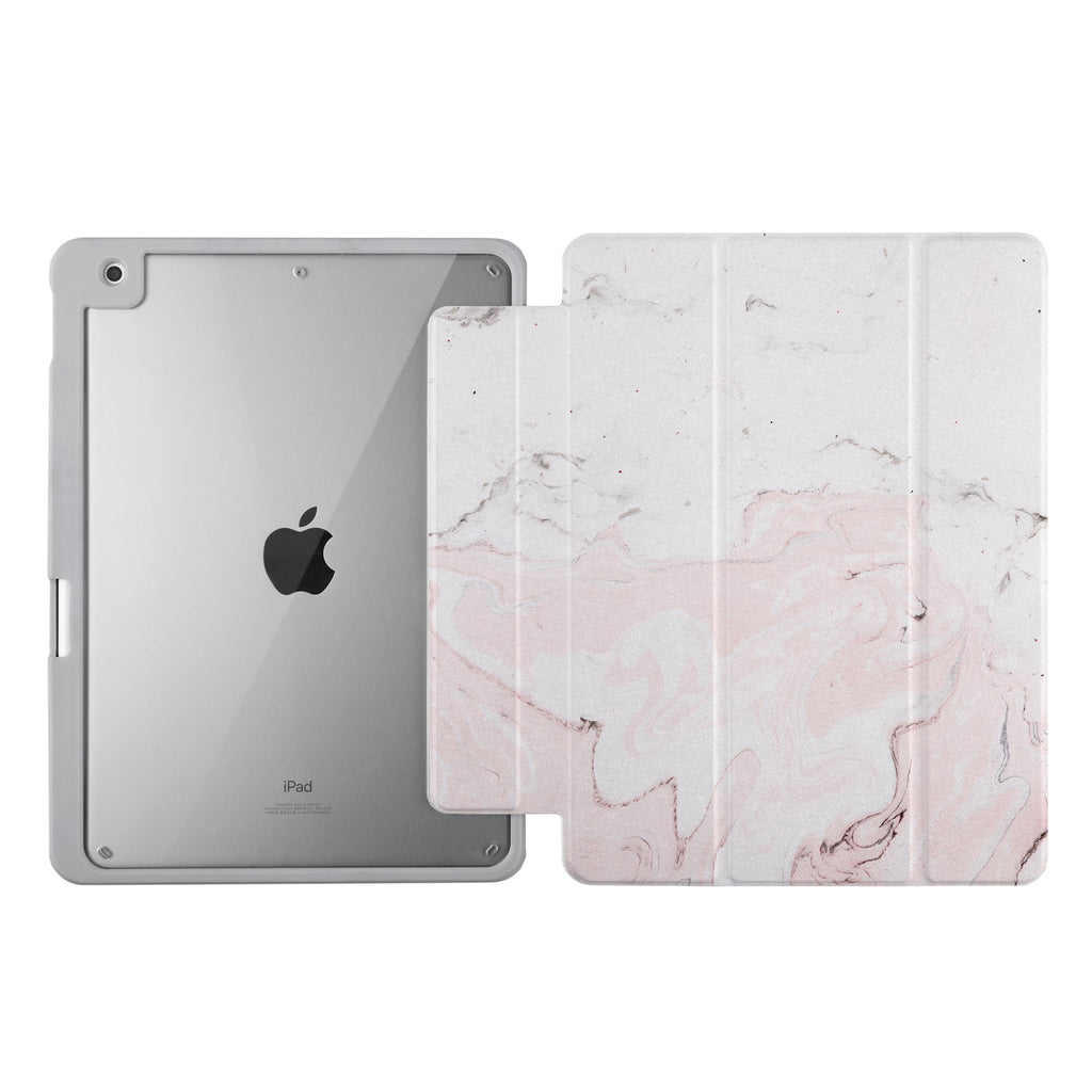 Vista Case iPad Premium Case with Pink Marble Design uses Soft silicone on all sides to protect the body from strong impact.