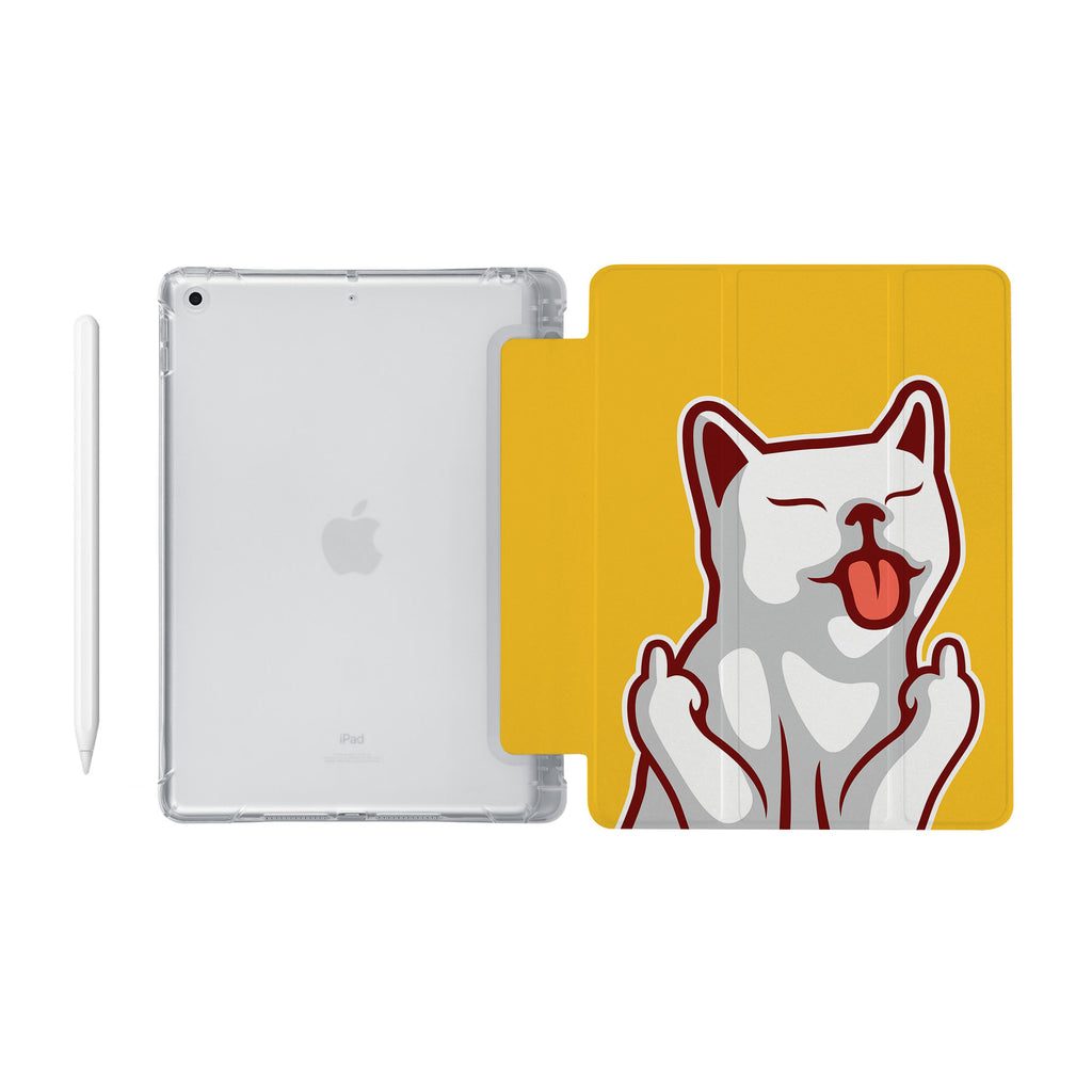 iPad SeeThru Casd with Cat Fun Design Fully compatible with the Apple Pencil