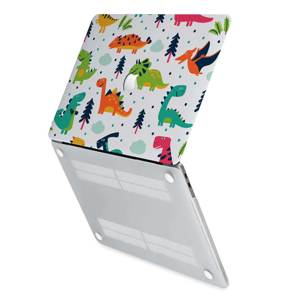 hardshell case with Dinosaur design has rubberized feet that keeps your MacBook from sliding on smooth surfaces