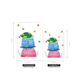 comparison of two sizes of personalized RFID blocking passport travel wallet with Cute Monster Enjoyillustration design