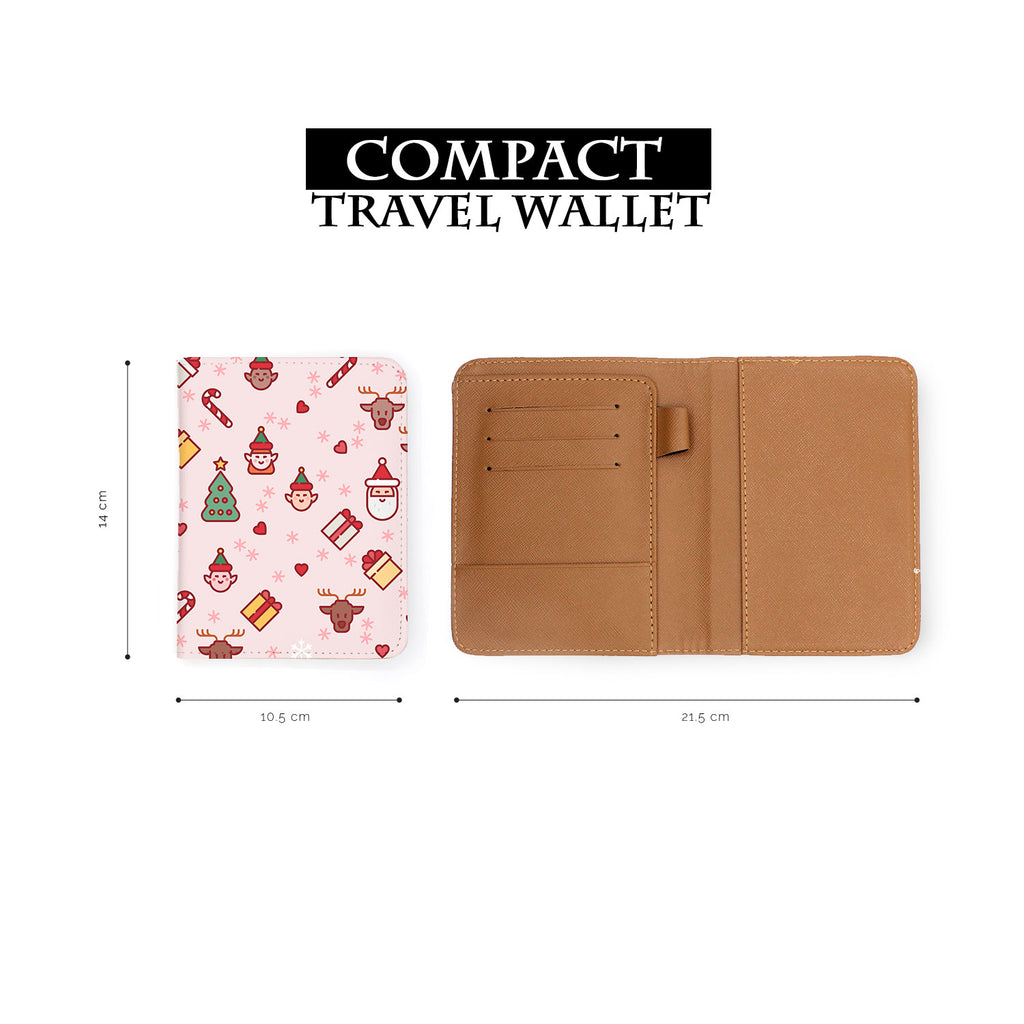 compact size of personalized RFID blocking passport travel wallet with Christmas 2 design