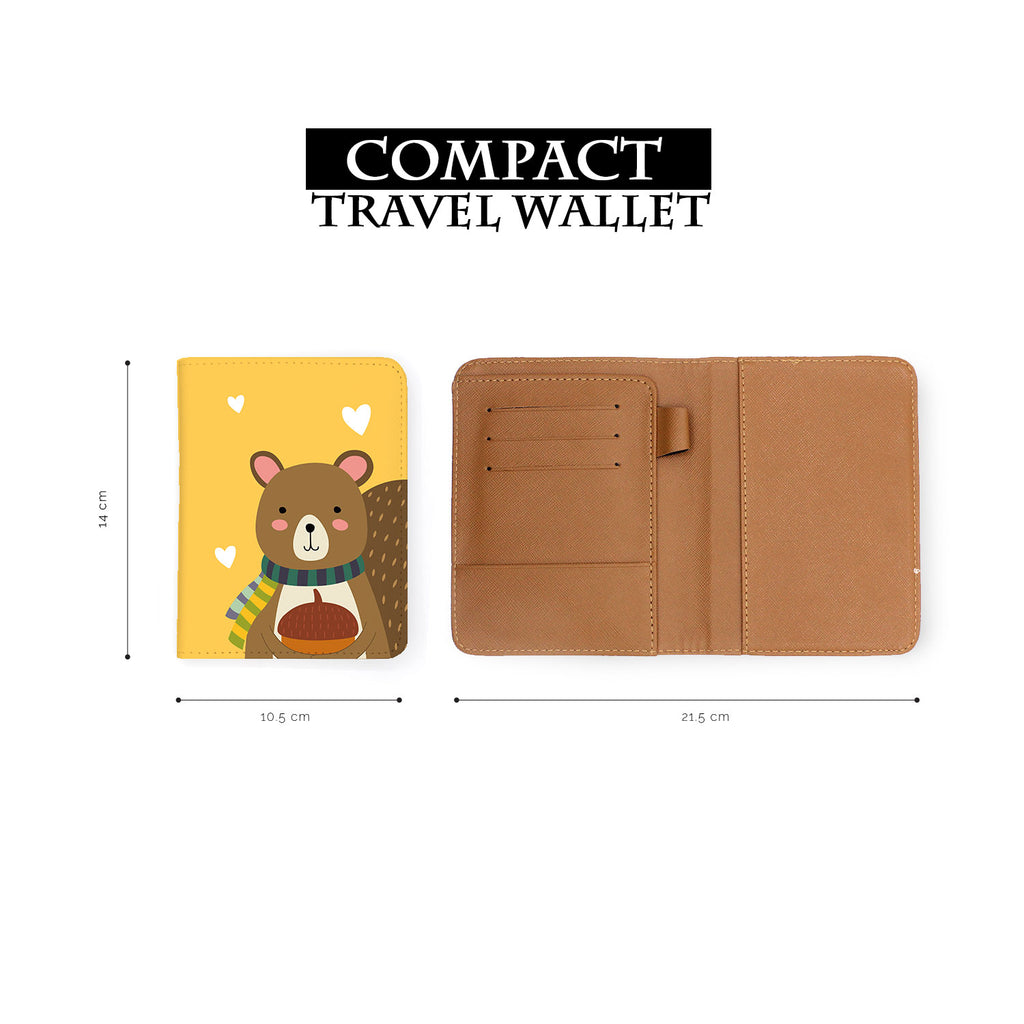 compact size of personalized RFID blocking passport travel wallet with Wood Animal design