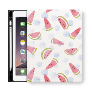 frontview of personalized iPad folio case with Fruit Red design
