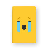 front view of personalized RFID blocking passport travel wallet with Emoji 2 design