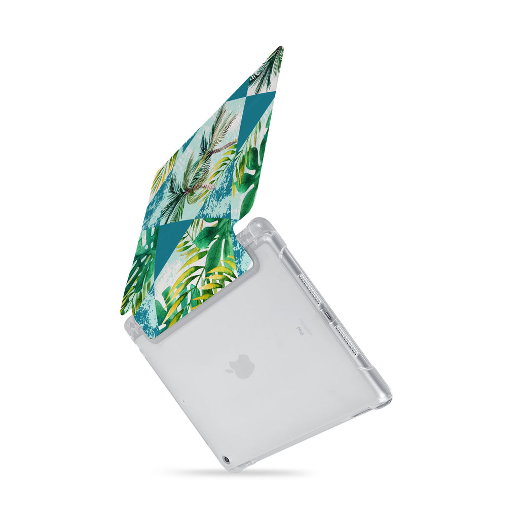 iPad SeeThru Casd with Tropical Leaves Design  Drop-tested by 3rd party labs to ensure 4-feet drop protection